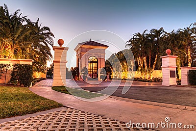 White Christmas holiday lights in Crystal Cove Editorial Stock Photo